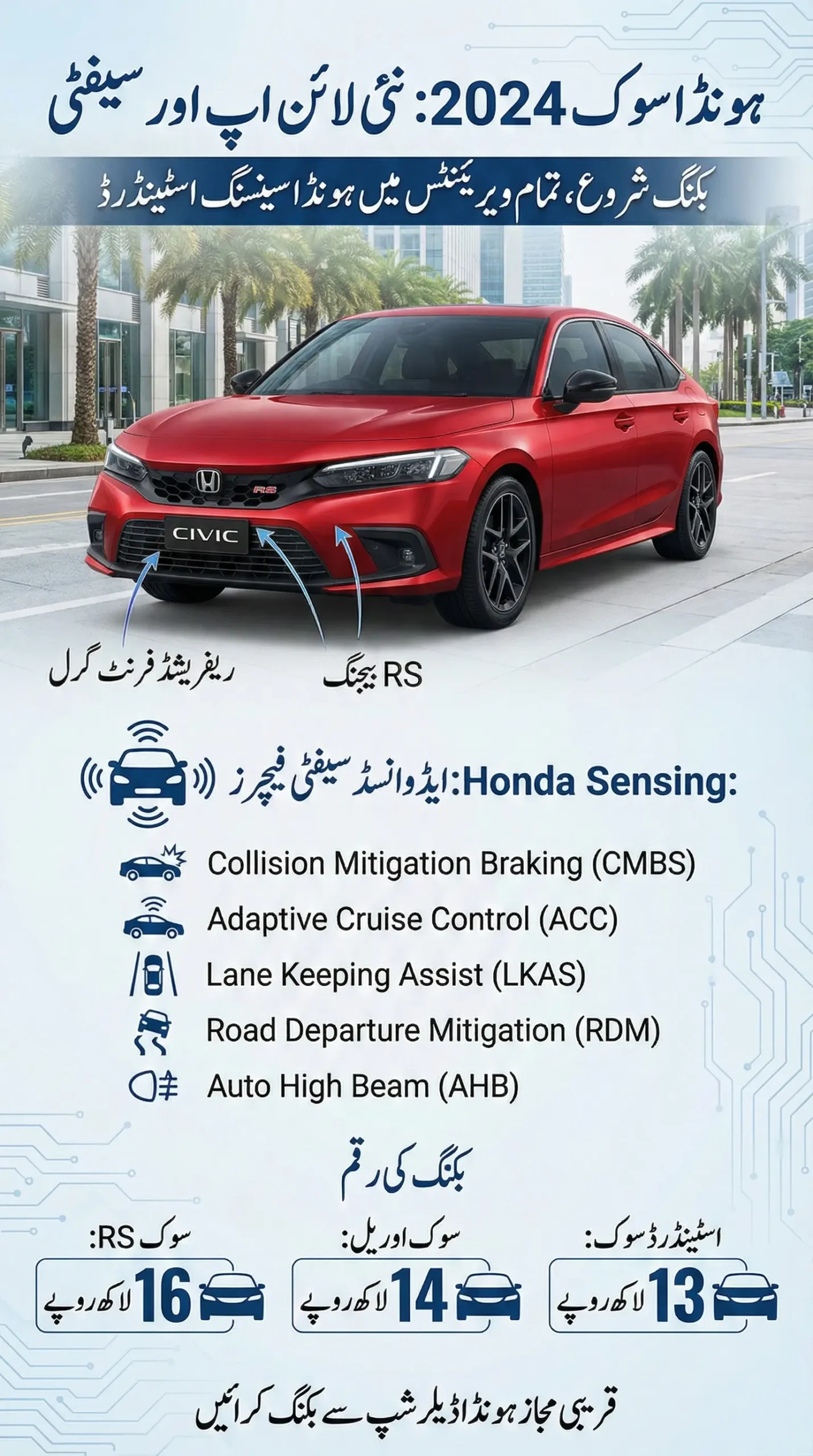 Honda Civic New Variants RS Turbo Booking Started, Here is How to book?